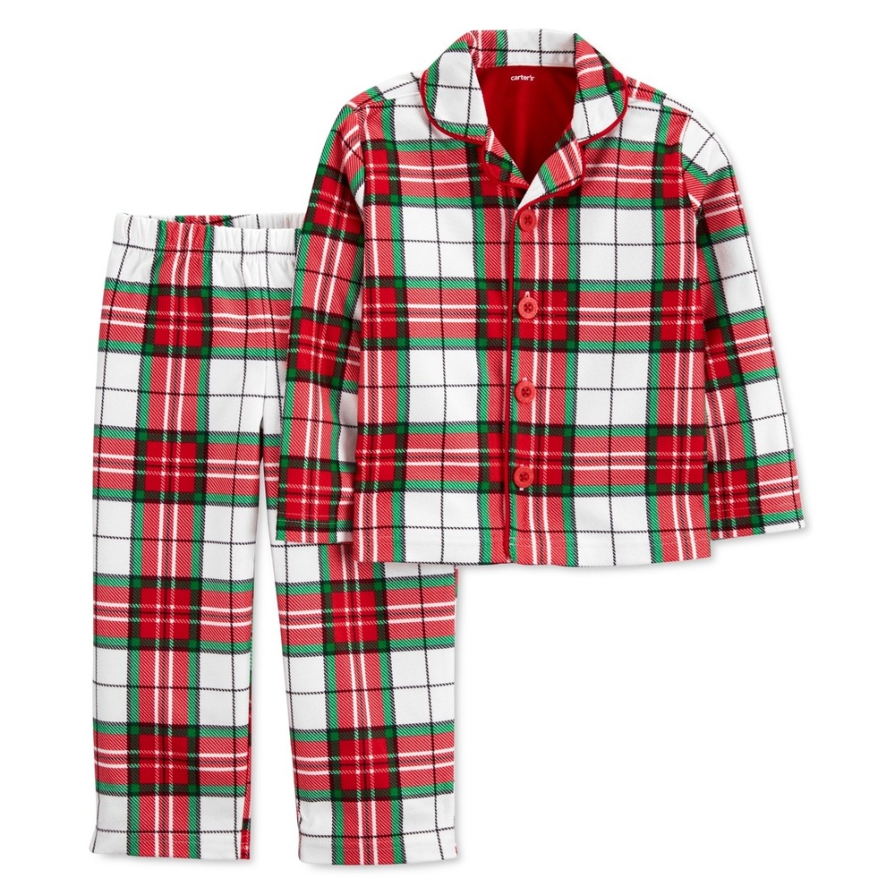 Carter's Christmas Toddler Boys 2-pc. Pant Pajama Set - 3t - Red Plaid